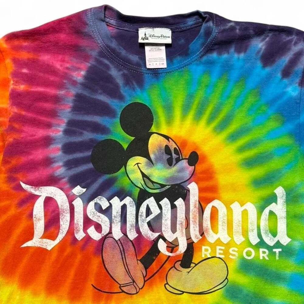 Disney Parks Disneyland Resort Mickey Mouse Rainbow Tie-Dye T-Shirt Small